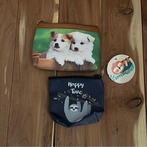 Two New Cute Animal Print Coin Purses Kids Animals Bags